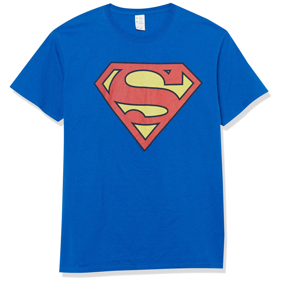 DC Comics Men's Superman Classic Logo  Royal  Medium