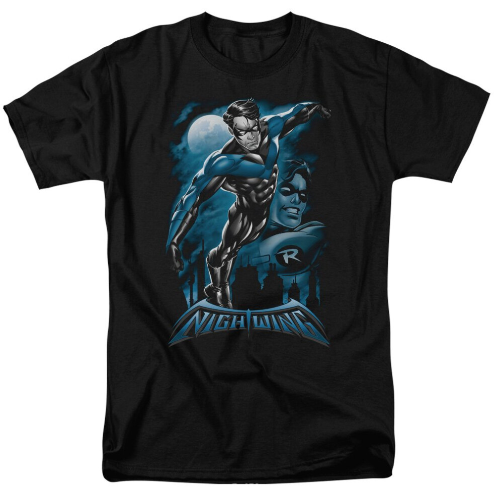 DC Comics Men's Nightwing Short Sleeve T-Shirt  Black  Medium