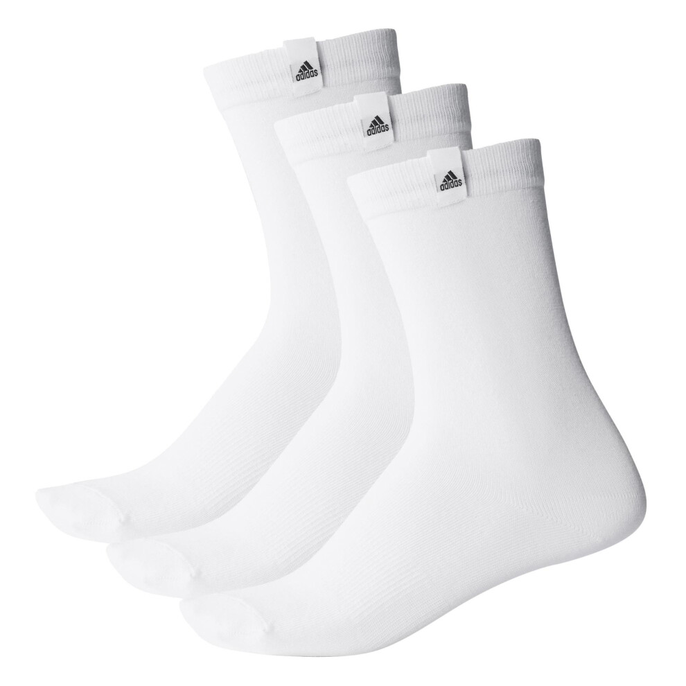 Adidas Performance Thin Crew LA Socks - 3 Pack - White/White/White - U