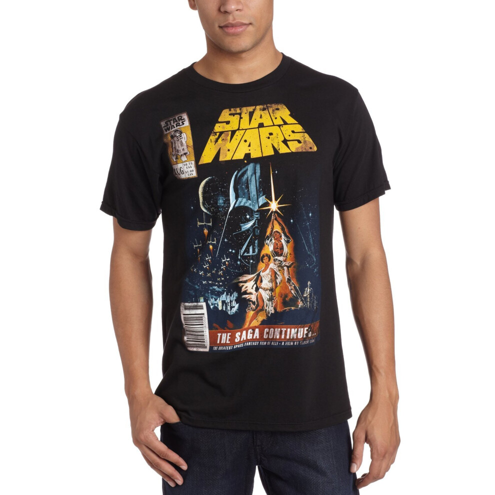 Star Wars Men's Saga Continues Comic Book Cover T-Shirt