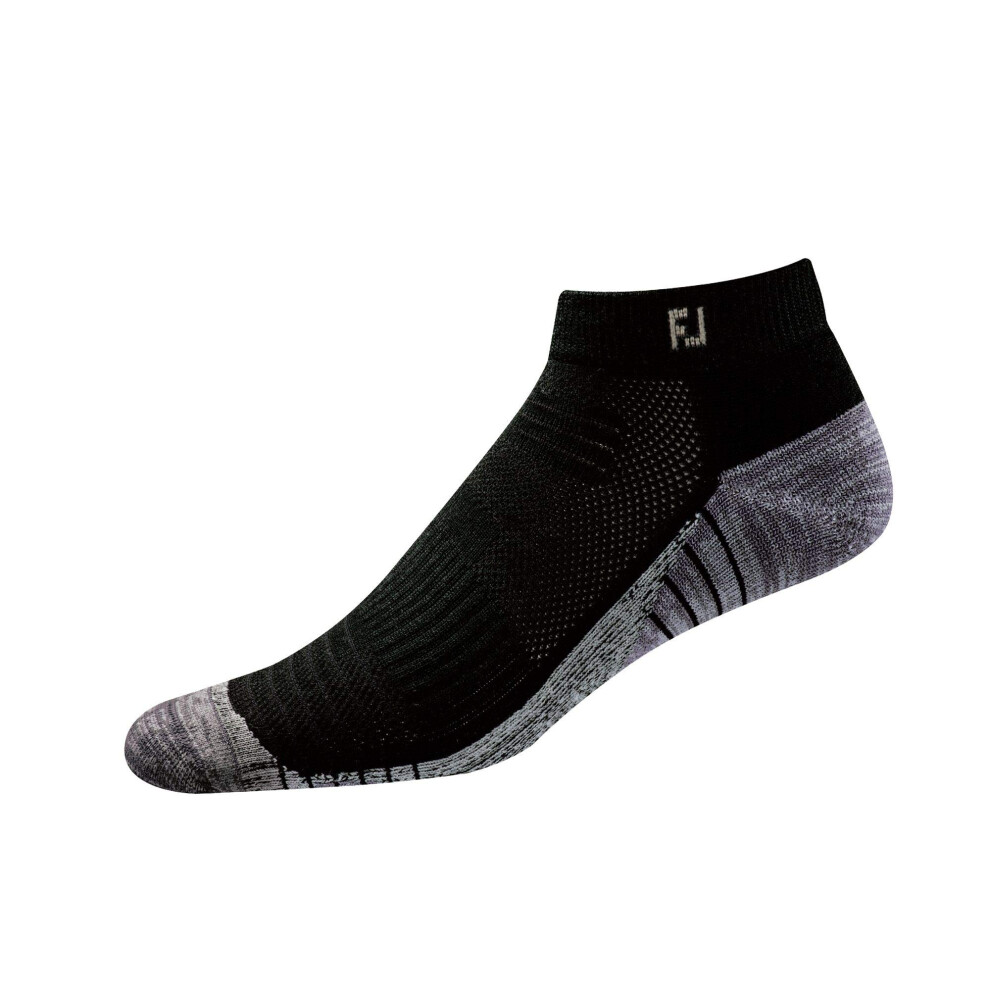 FootJoy Men's TechSof Tour Sport Socks  Black  Fits Shoe Size 7-12