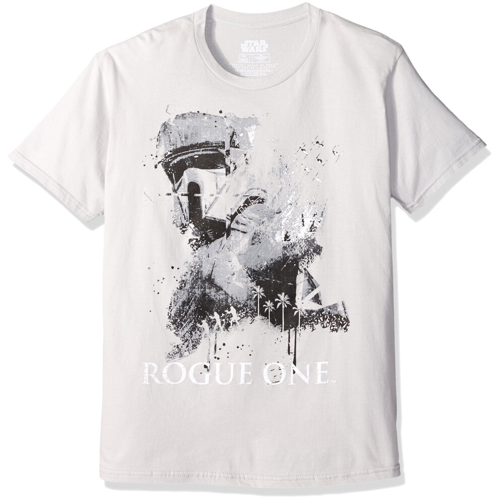 STAR WARS Men's Rogue One Dripping Trooper 1 Sg T-Shirt  Silver  XX-La