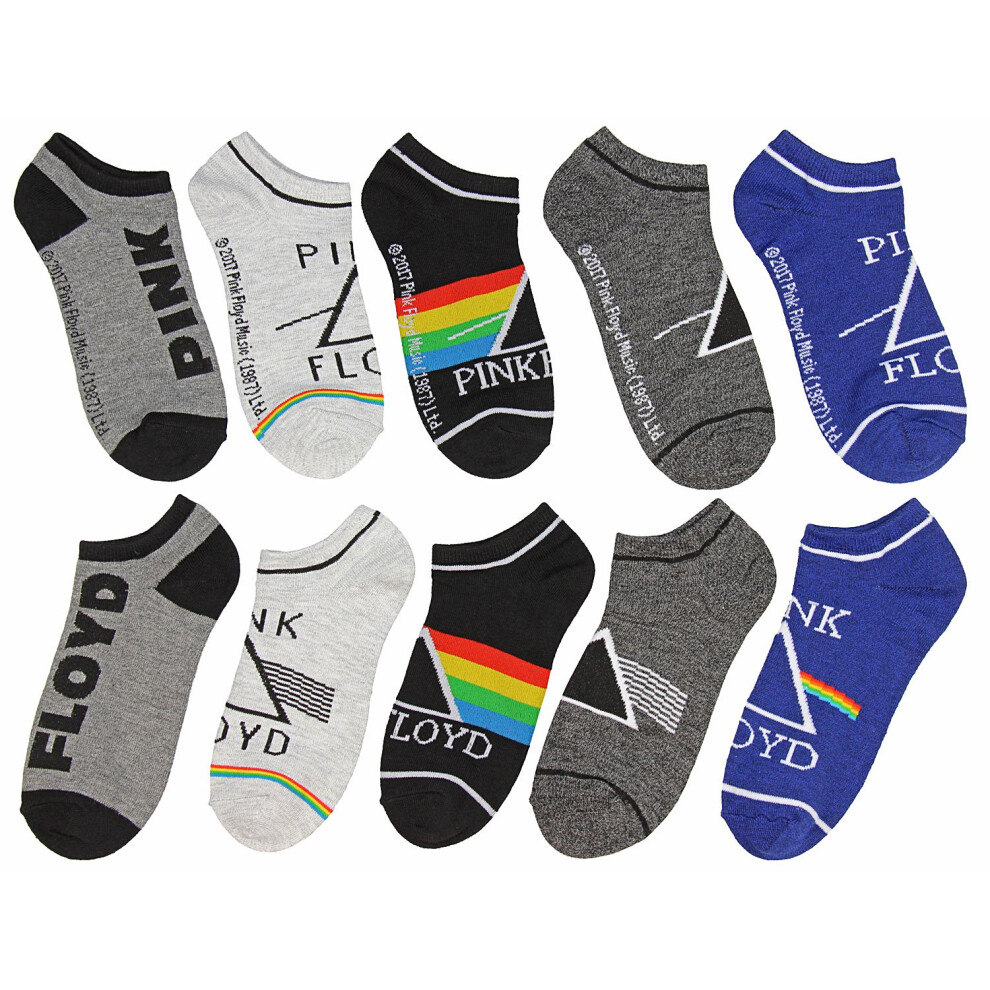 Pink Floyd Unisex Dark Side Of The Moon 5 Pair Mix and Match Ankle Soc