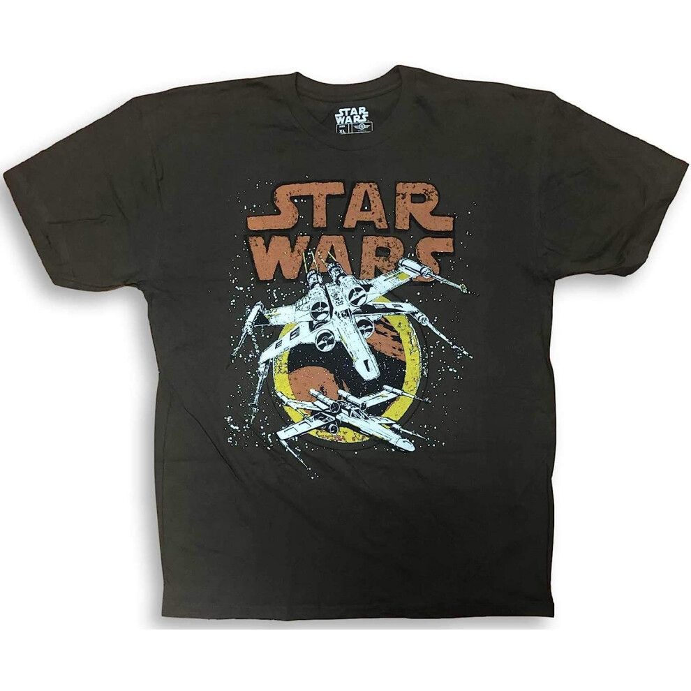 STAR WARS X-Wing Tie Fighters Action Graphic Adult T-Shirt (X-Large) B