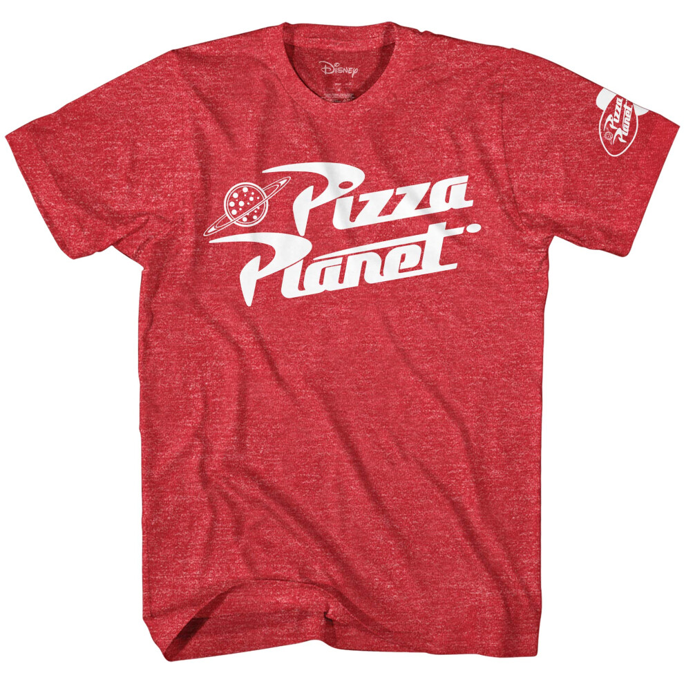 Disney Toy Story Pizza Planet Logo Adult T-Shirt Red