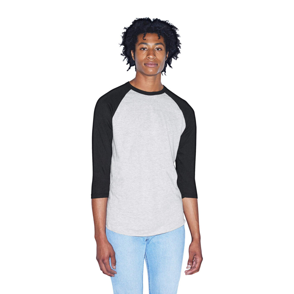 American Apparel Men's 50/50 Raglan 3/4 Sleeve T-Shirt  2-Pack  Heathe