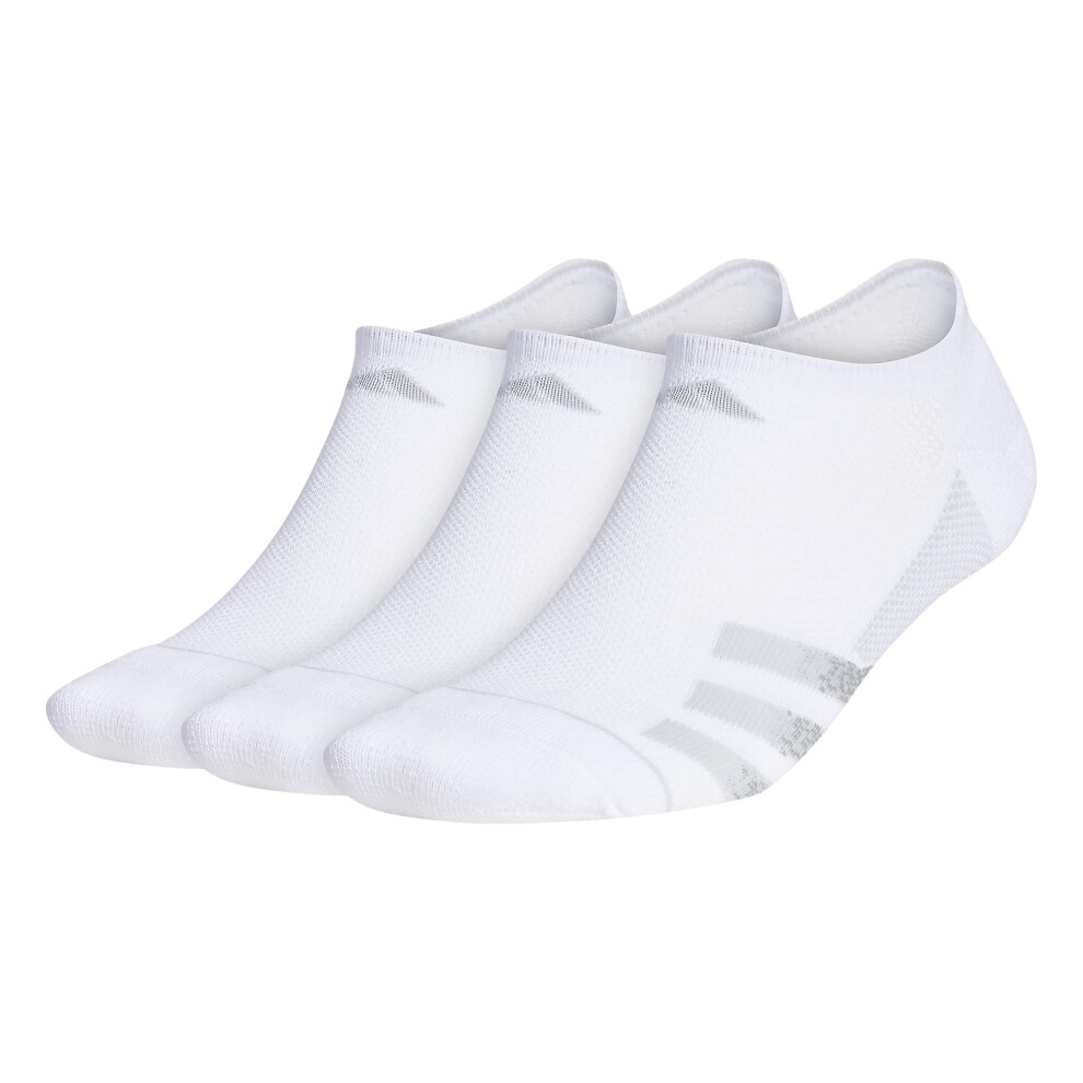 adidas Men's Superlite Stripe 3 No Show Socks (3-Pair)  White/Clear On