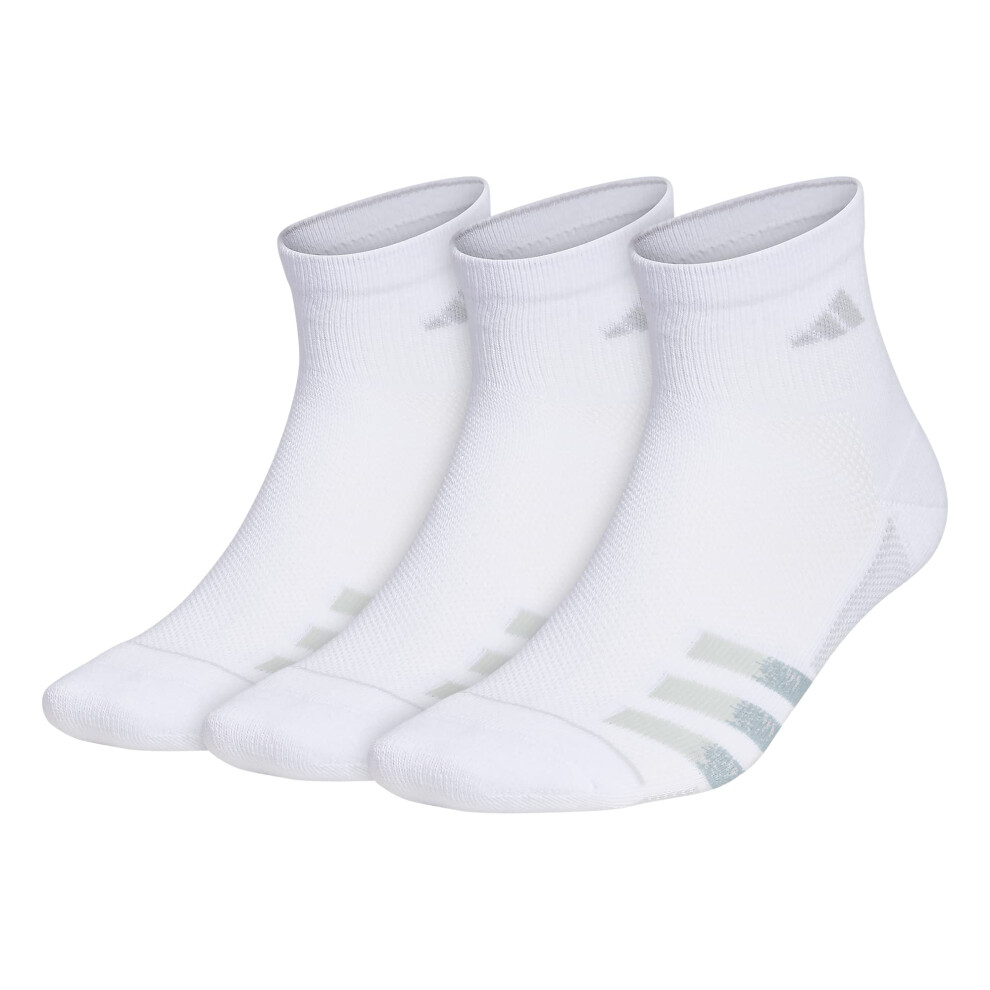 adidas Men's Superlite Stripe 3 Quarter Socks (3-Pair)  White/Clear On