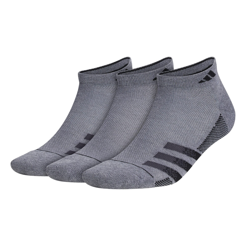 adidas Mens Superlite Stripe 3 (3-pair) Low Cut Sock  Heather Dark Gre