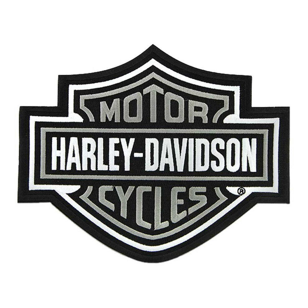 Harley-Davidson 9.25 inch Embroidered Gray Bar & Shield Logo Emblem Se