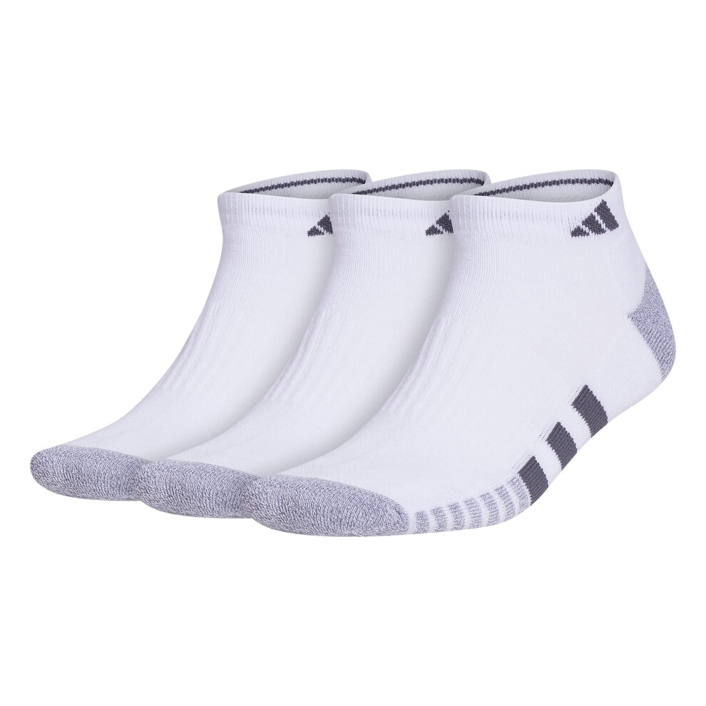 adidas Men's Cushioned Low Cut Socks (3-Pair)  White/Grey/Onix Grey  L