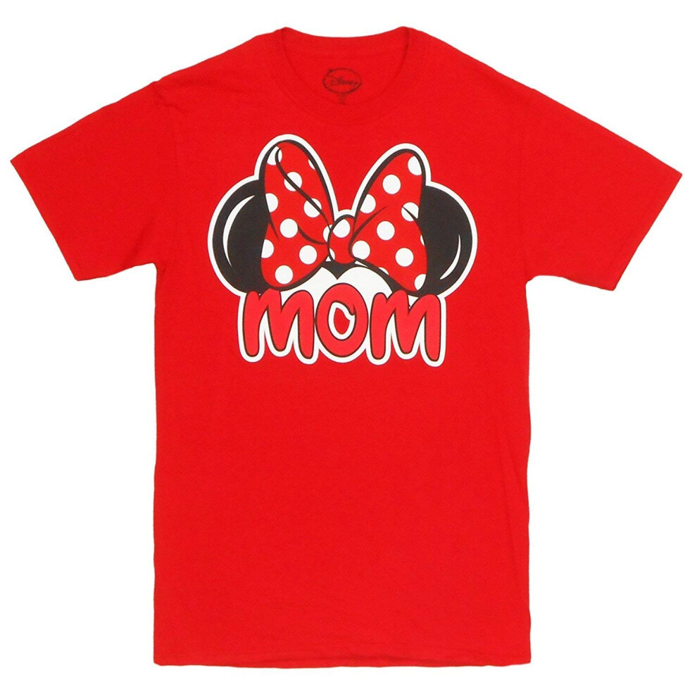 Disney Adults Minnie Mouse Mom Fan Red Medium T-Shirt