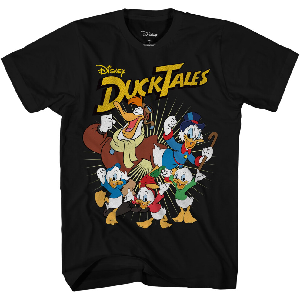 Disney Ducktales Team Duck Tales Scrooge McDuck Men's T-Shirt(Black Me