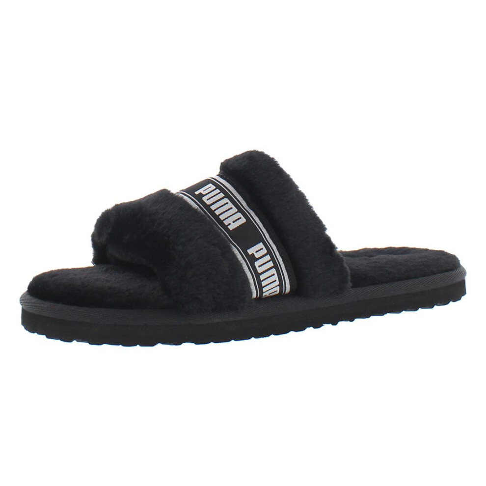 PUMA Women's PUMA FLUFF Slide  Puma Black-Puma White  8