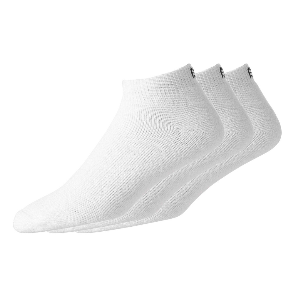 FootJoy Men's ComfortSof Sport 3-Pack Socks  White  Fits Shoe Size 7-1