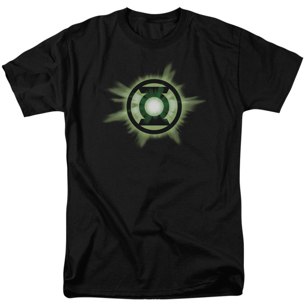 DC Comics Men's The Green Lantern Glow Logo T-Shirt  Black  Large