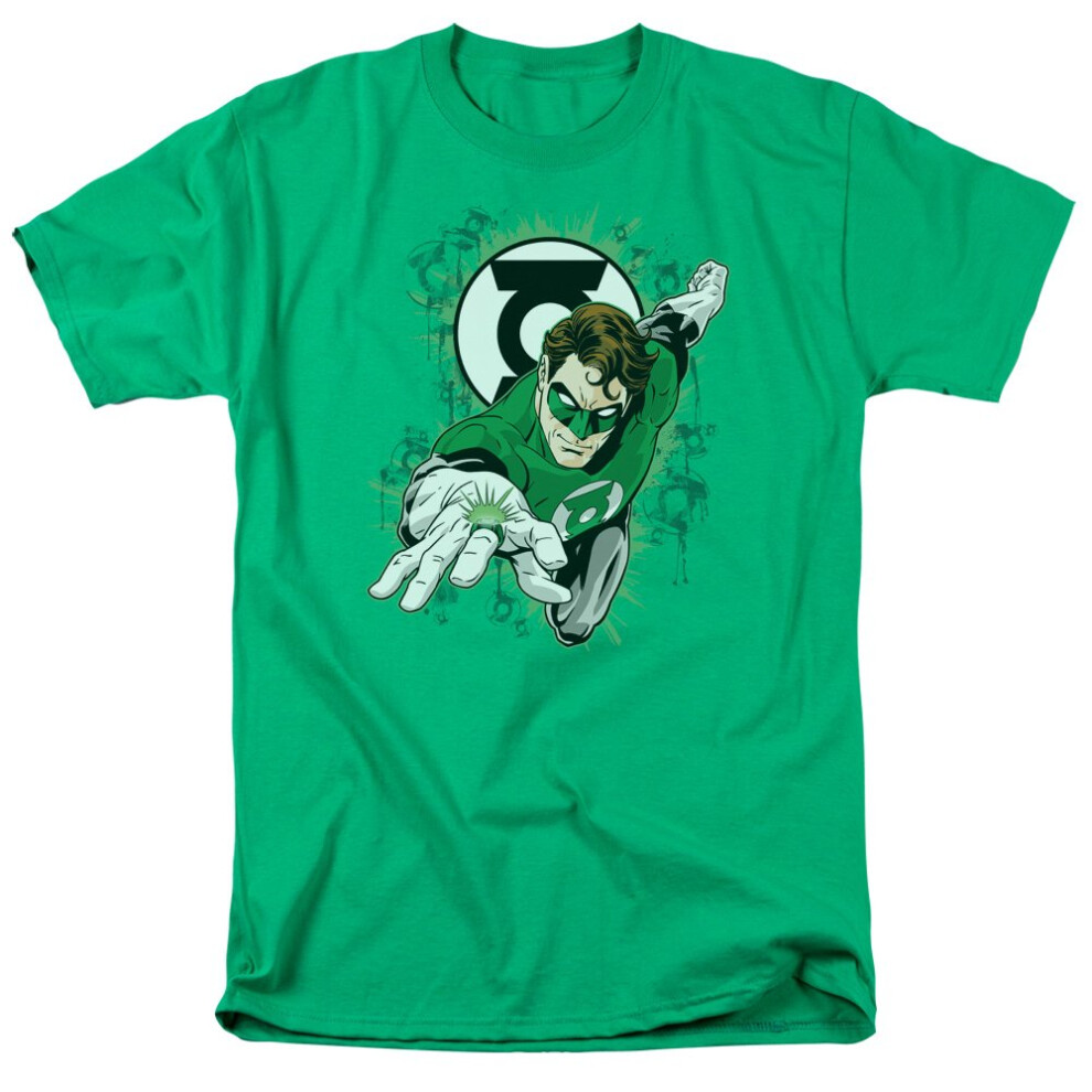 DC Comics Men's Lantern Short Sleeve T-Shirt  Ring Kelly Green  X-Larg