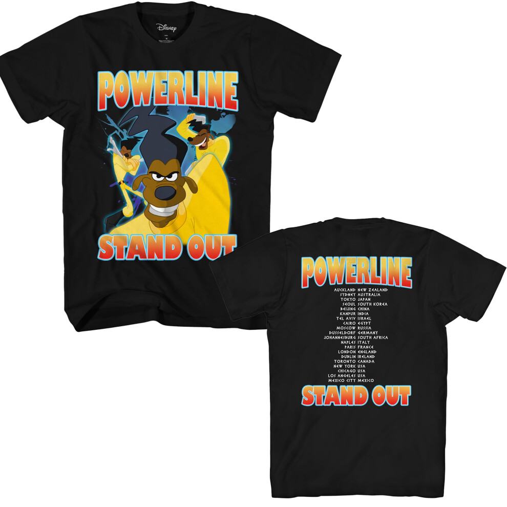 Disney Goofy Movie Powerline STand Out Tour Mens T-shirt (Extra Large