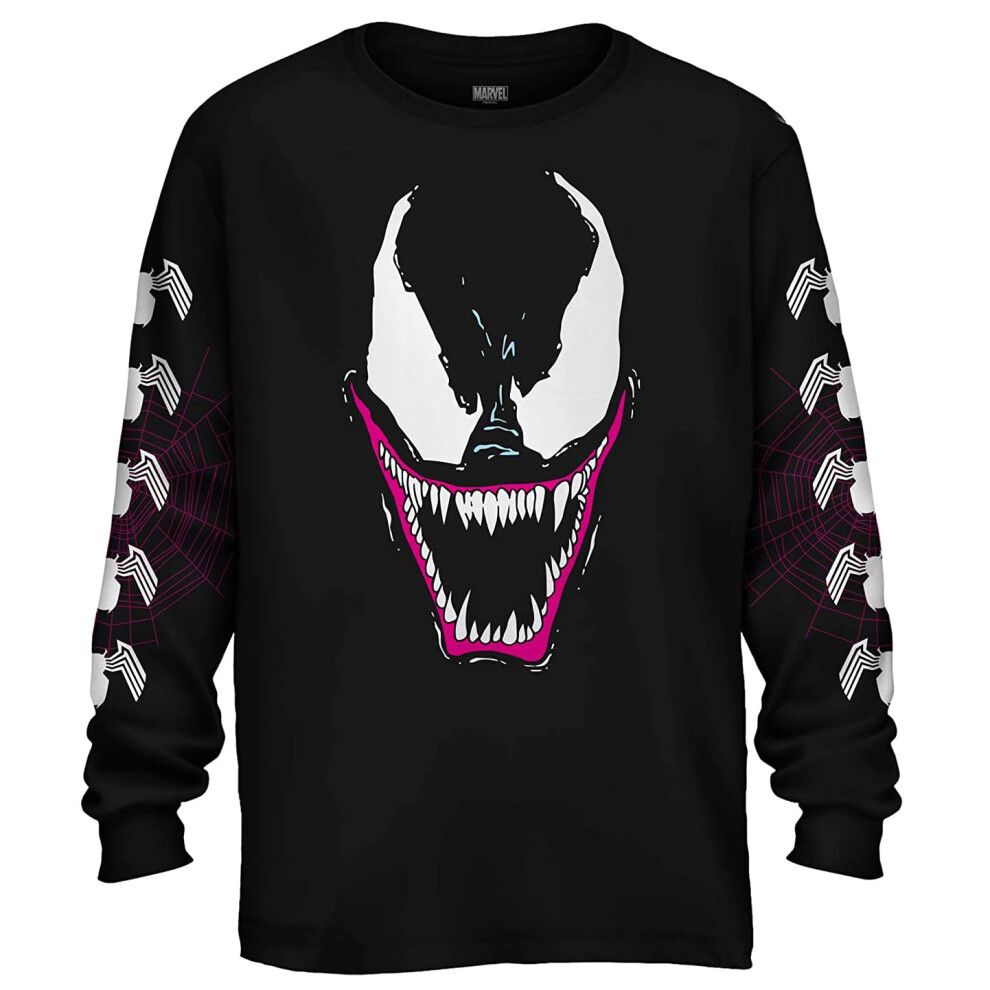 Marvel Men's Venom Grin Long Sleeve Graphic T-Shirt (Large)