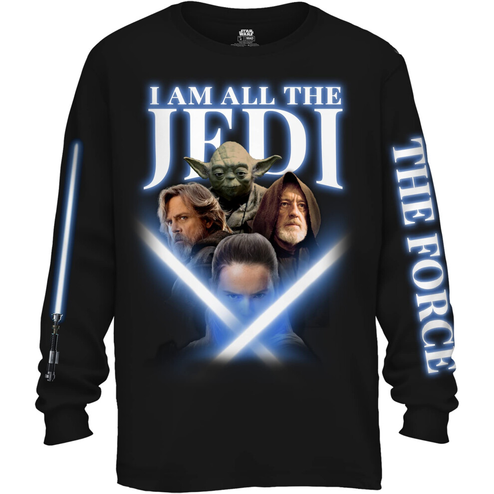 STAR WARS All The Jedi Lightside Force Rey Luke Obi-Wan Longsleeve T-s