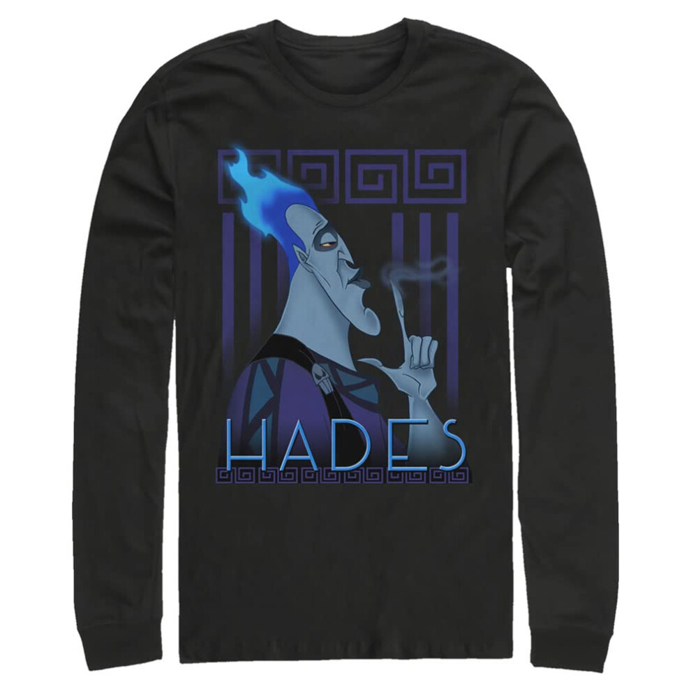 Disney Big & Tall Villains Hades Finger Smoke Men's Tops Long Sleeve T