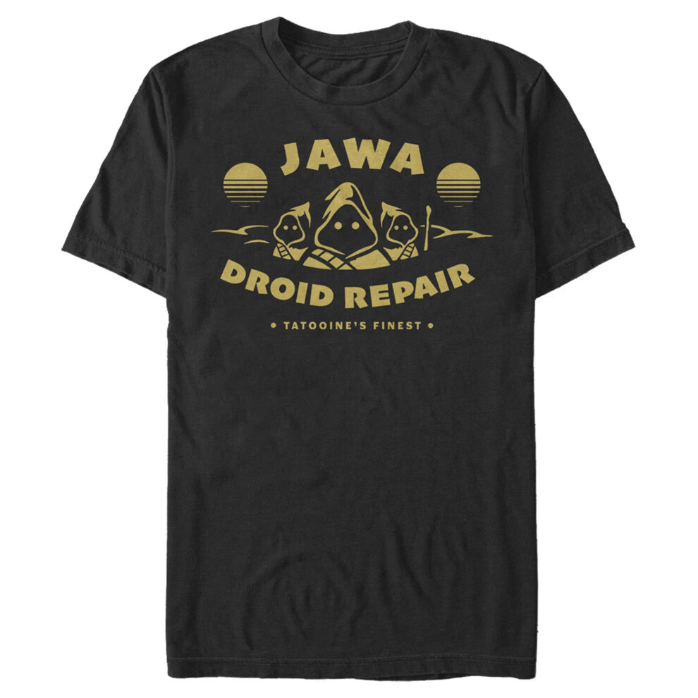 Men's Star Wars Jawa Droid Repair Logo T-Shirt - Black - 3X Large