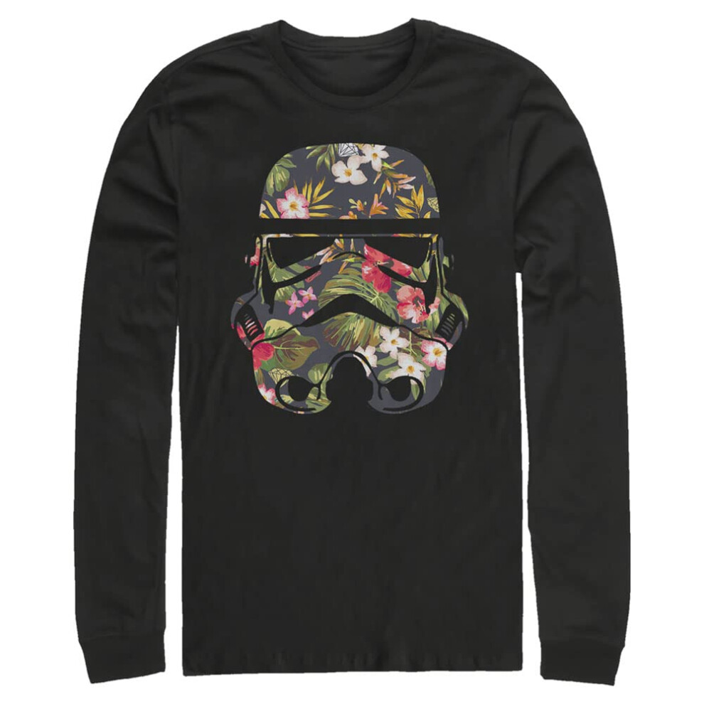 Star Wars Big Men's Storm Flowers Tops Long Sleeve Tee Shirt  Black  X