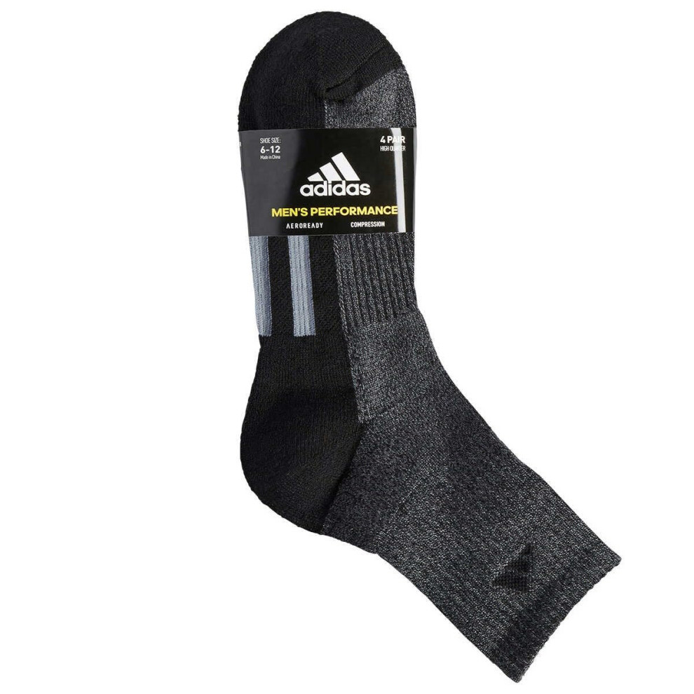 adidas Men's High Quarter Sock  4-pack