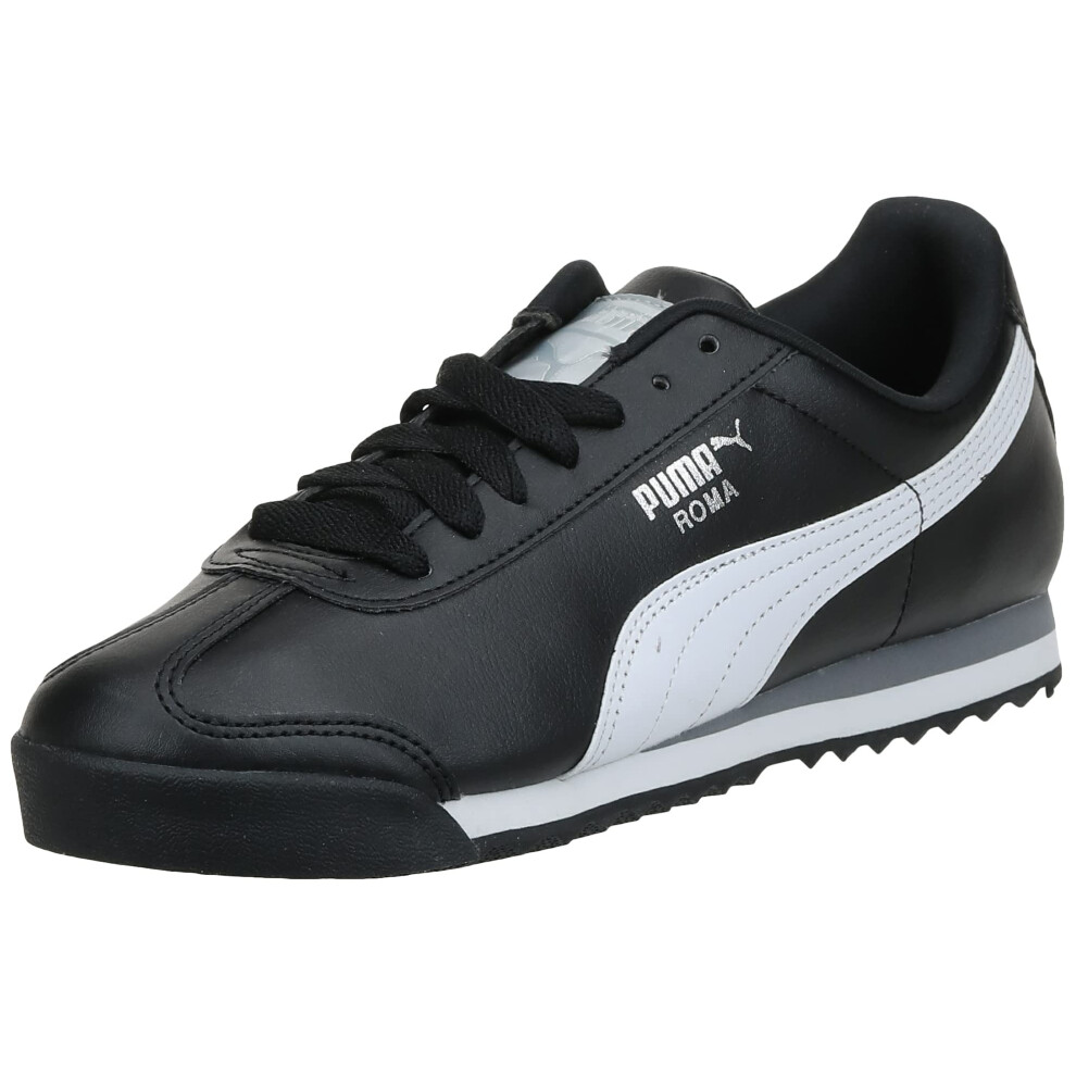 PUMA Men's ROMA BASIC Sneaker  black-white-puma silver  8