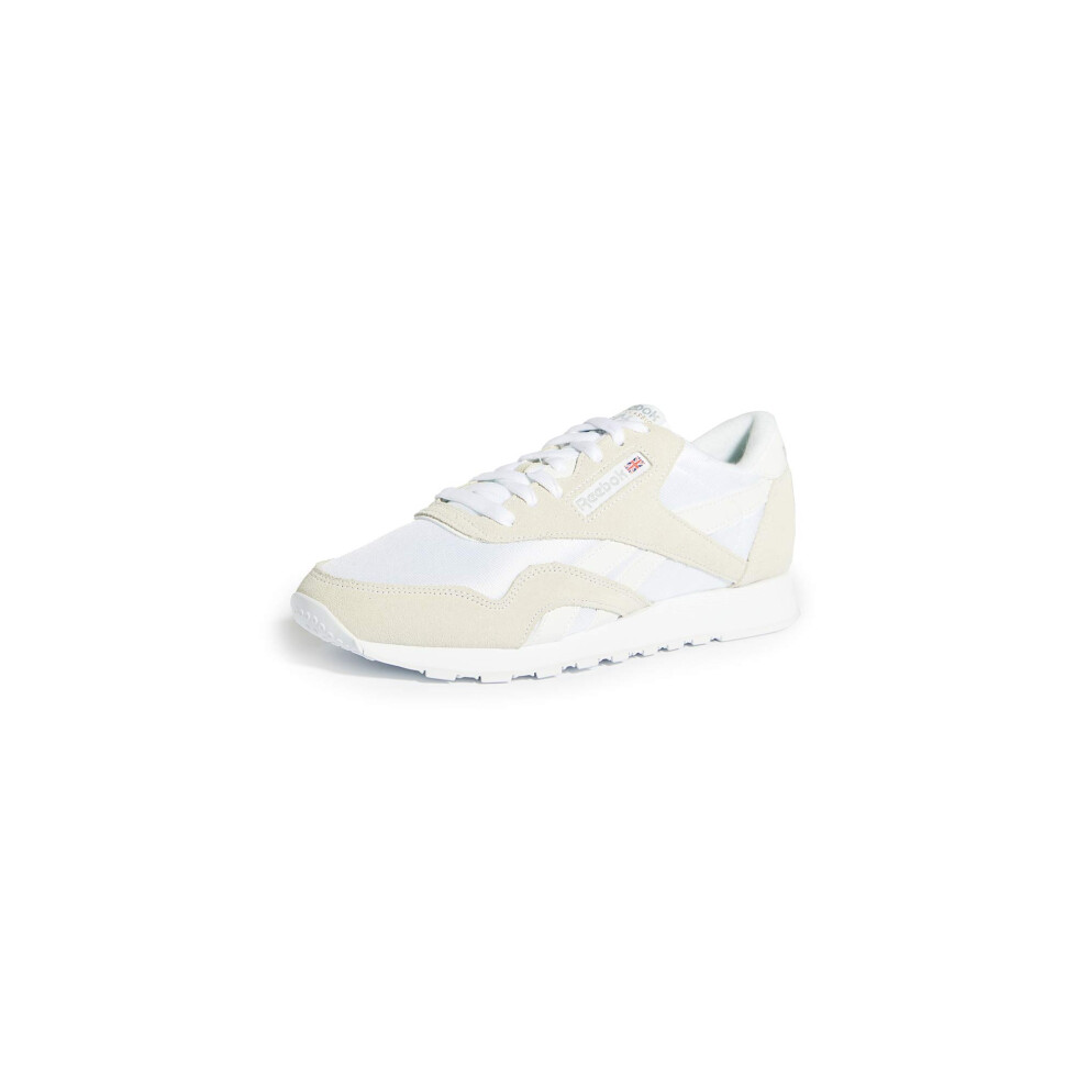 Reebok Men's Classic Nylon Sneaker  White/White/LGTGRE  5