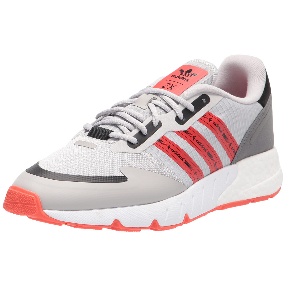 adidas Originals Men's ZX 1K Boost  Grey/Semi Solar Red/White  5