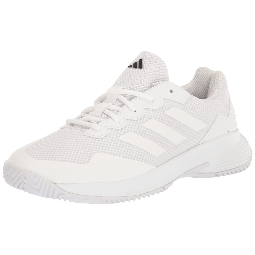 adidas Men's Gamecourt 2.0 Tennis Sneaker  White/White/Matte Silver  5