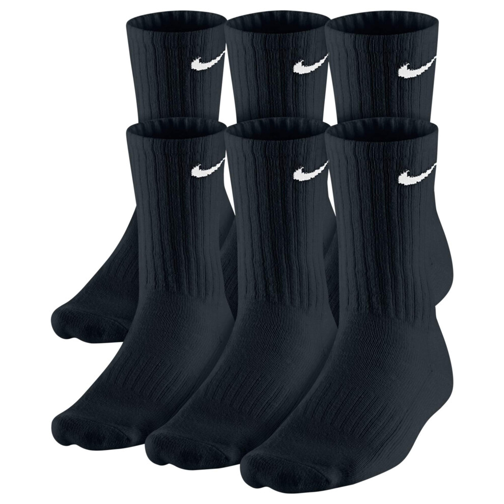 Nike Everyday Cushion Crew Socks  Unisex   Black/White  L (Pack of 6 P