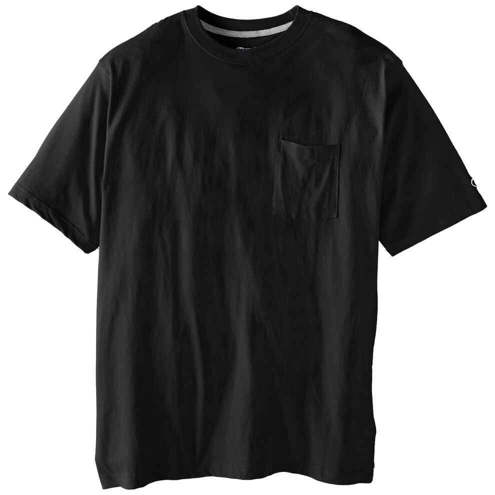 Champion Men's Big-Tall Jersey Pocket T-Shirt  Black  3X/Tall