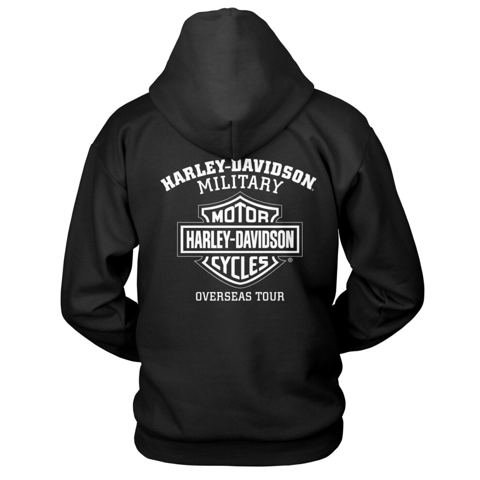 Harley-Davidson Military Men's Hooded Pullover Sweatshirt - Handmade W