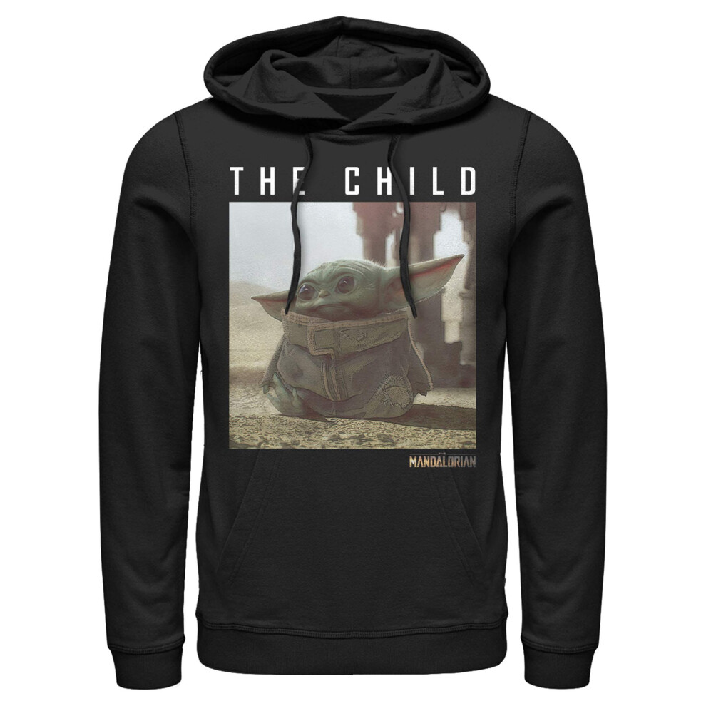 Men's Star Wars: The Mandalorian The Child Frame Pull Over Hoodie - Bl