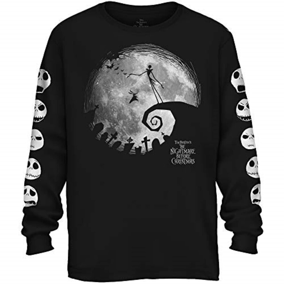 Disney Nightmare Before Christmas Nightmare Moon Long Sleeve Adult T-S