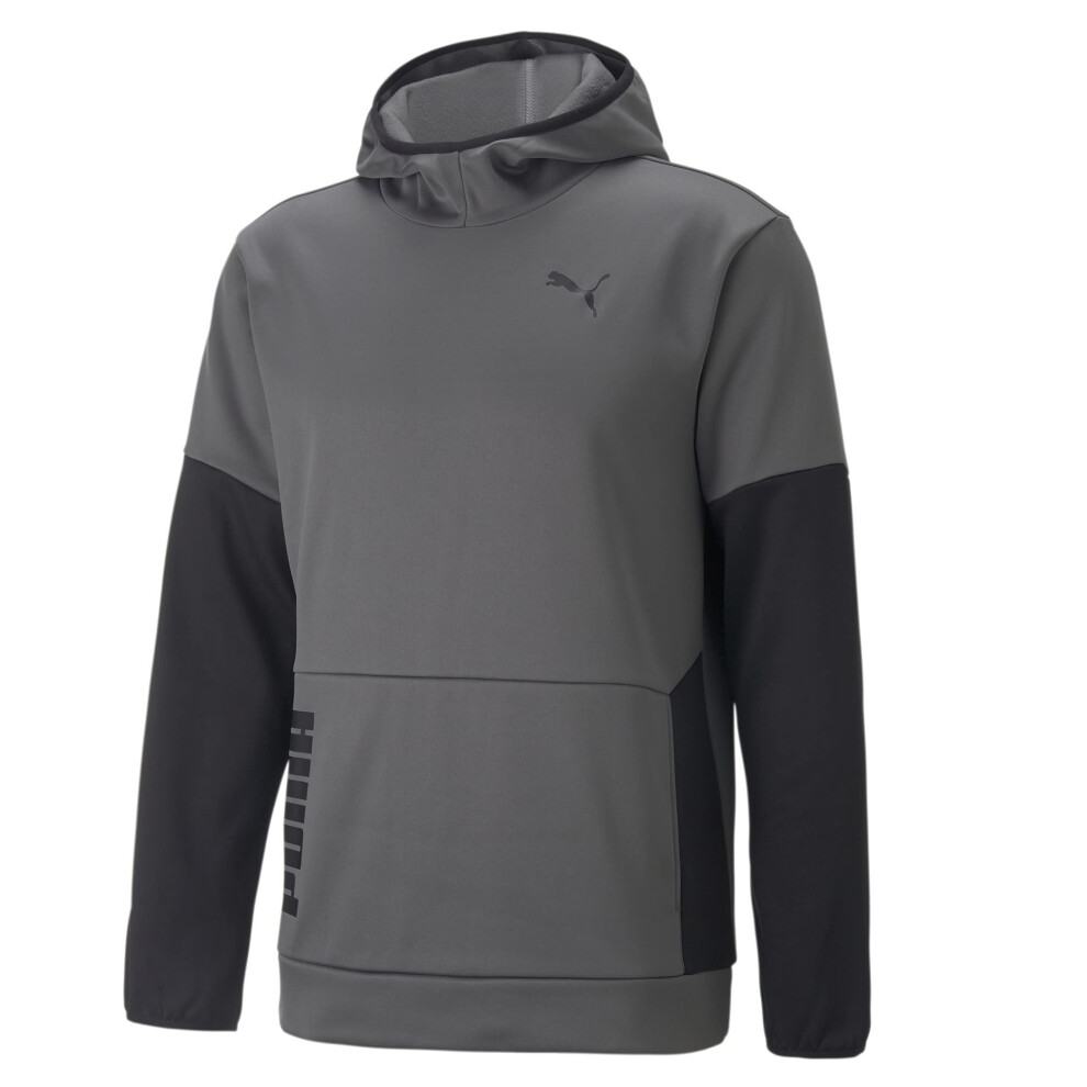 PUMA Men's Train All Day PWR Fleece Hoodie  Castlerock Black  Medium