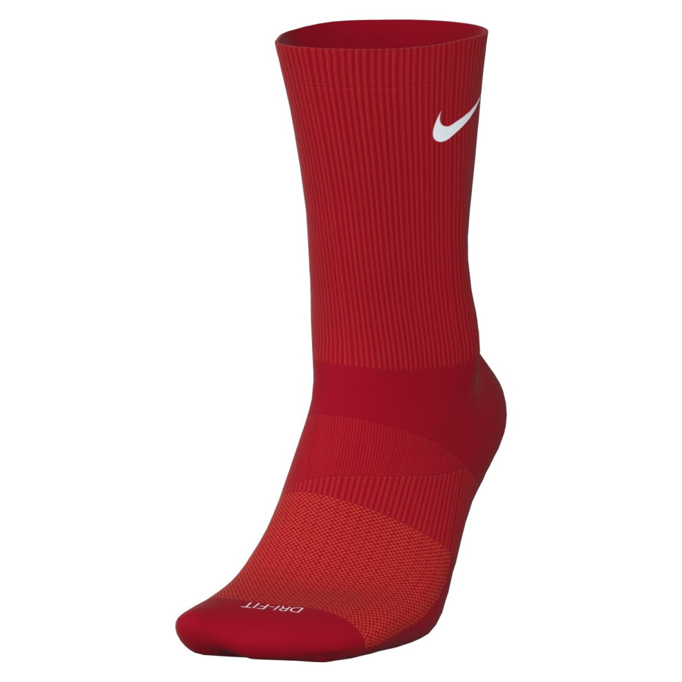 Nike 6 Pack Sports Dri-Fit Moisture Wicking Athletic Crew Socks Red Ye