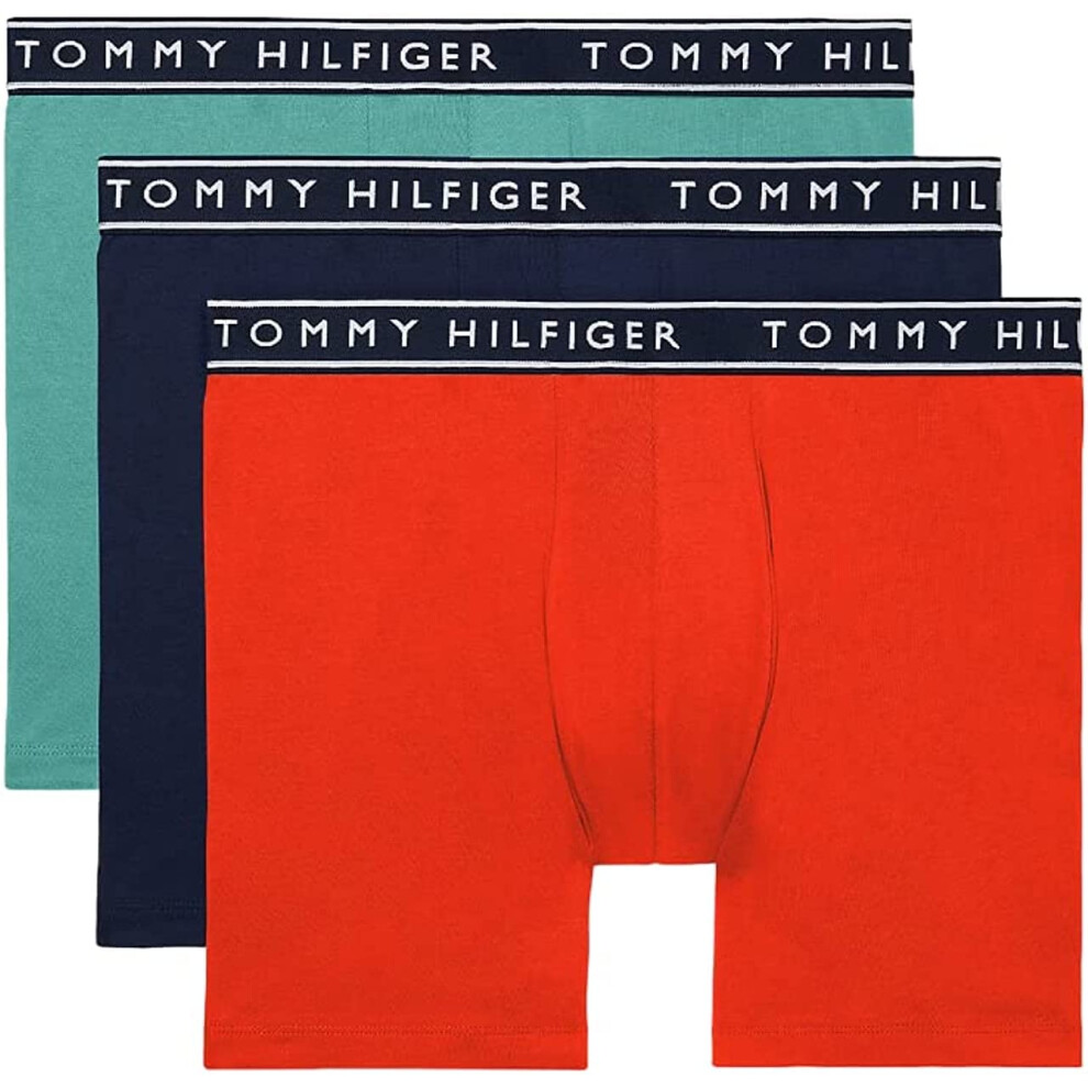 Tommy Hilfiger Men's 3-Pack Stretch Boxer Briefs  Geranium  Large