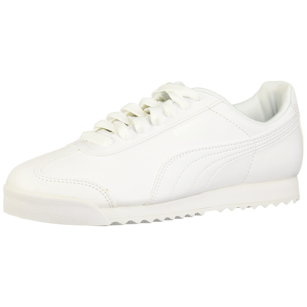 PUMA Men's ROMA BASIC Sneaker  white-light gray  9.5