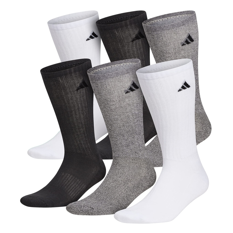 adidas Men's Athletic Cushioned Crew Socks with Arch Compression for a