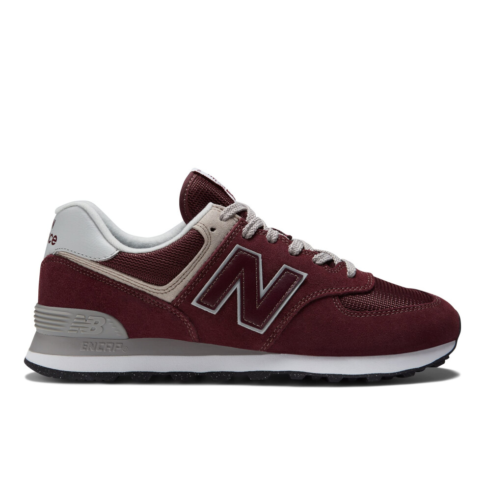 New Balance Men's 574 Core Sneaker Burgundy/White 8