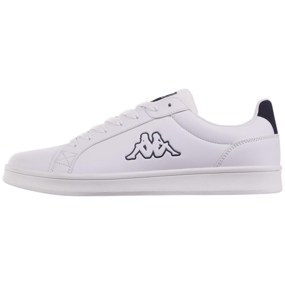 Kappa Unisex Sneaker  White Navy  8 US Men