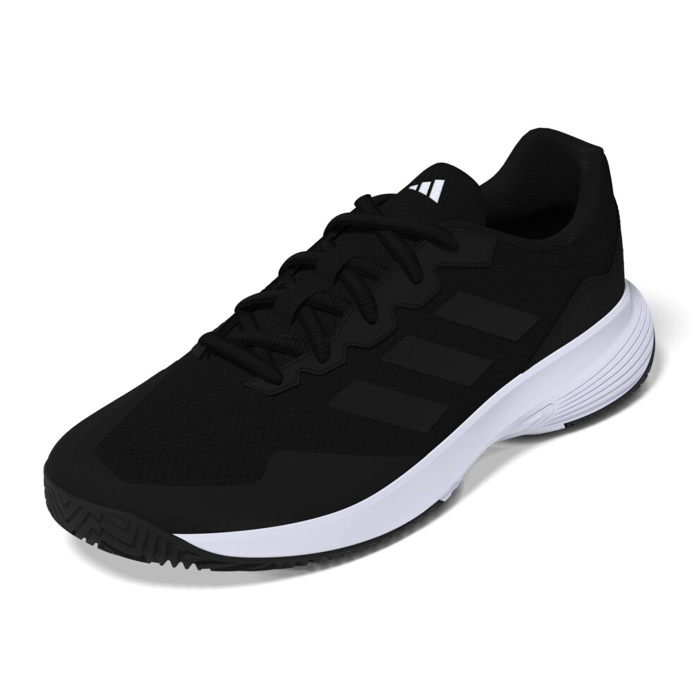 adidas Men's Gamecourt 2.0 Tennis Sneaker  Black/Black/Grey  7.5