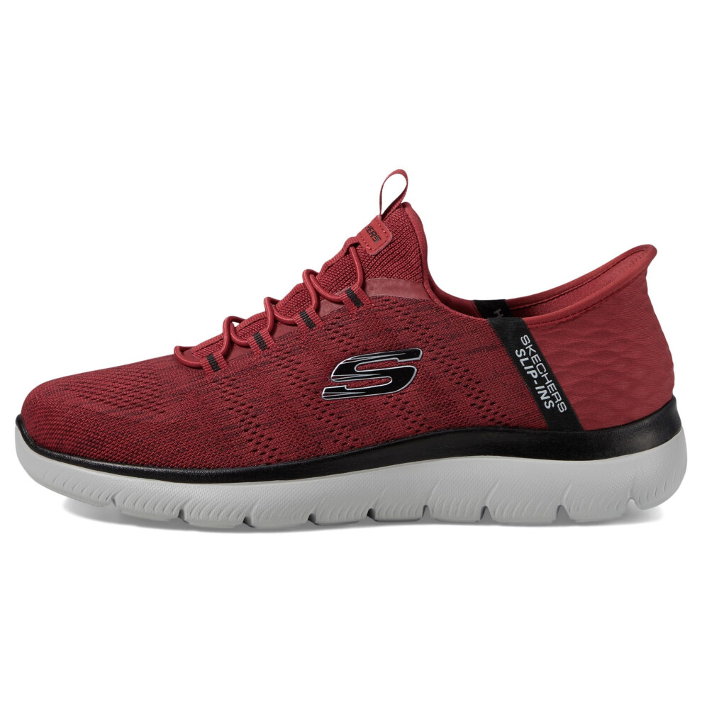 Skechers Men's Summits Key Pace Hands Free Slip-in Sneaker  Red/Black