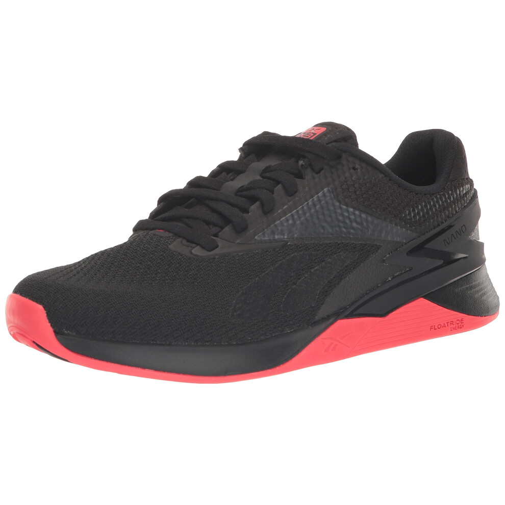 Reebok Unisex Nano X3 Sneaker  Black/Neon Cherry  5 US Men