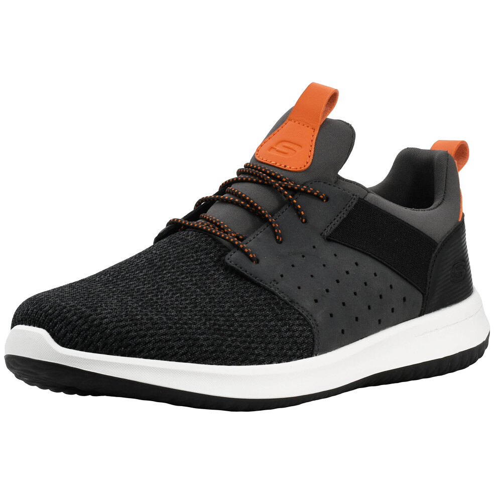 Skechers Men's Classic Fit Delson-Camben Charcoal/Orange Sneaker 10 W