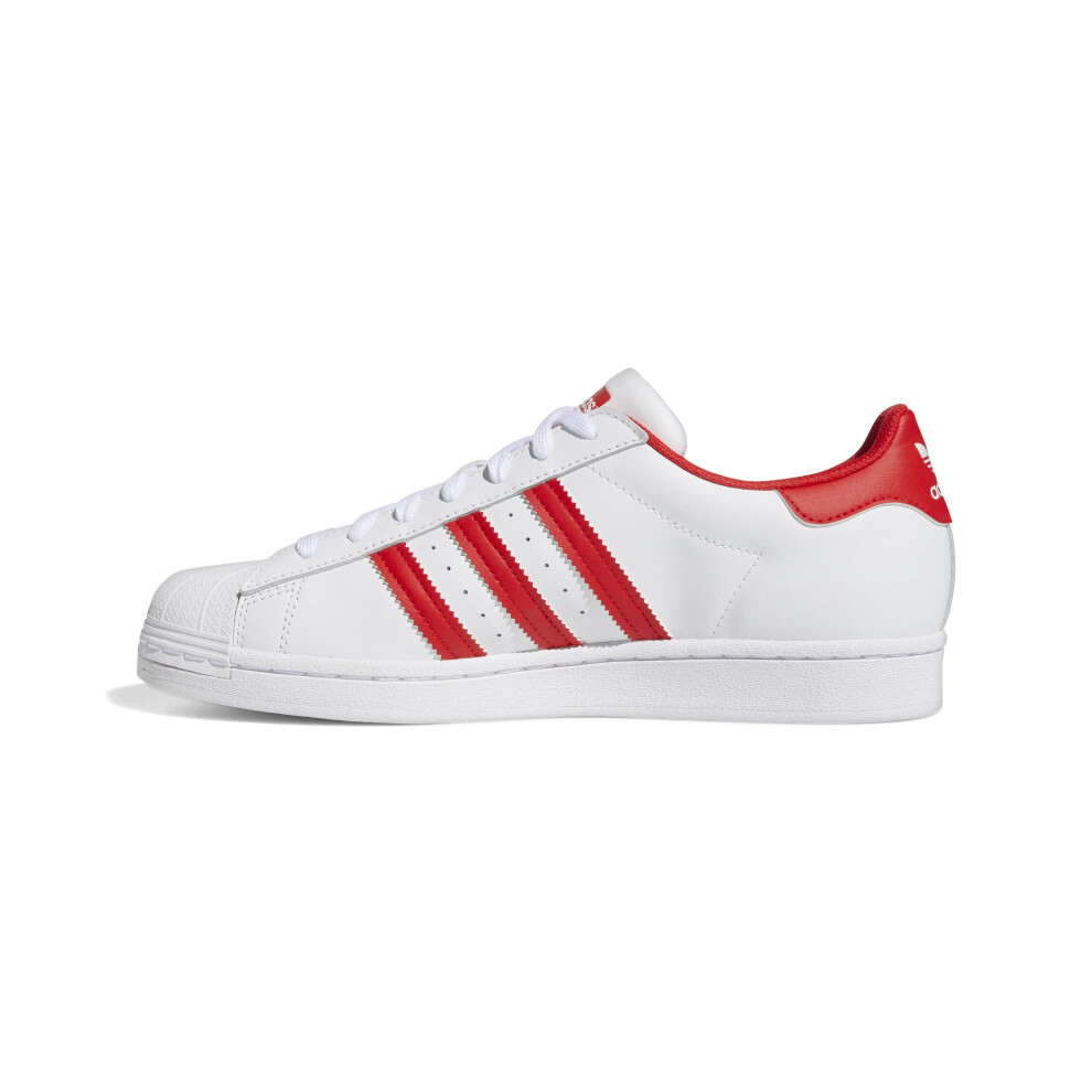 adidas Originals Men's Superstar Sneaker  White/Vivid Red/White  7.5