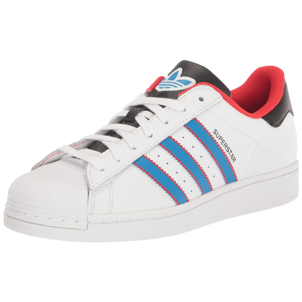 adidas Originals Men's Superstar Sneaker  White/Bright Blue/Red  8